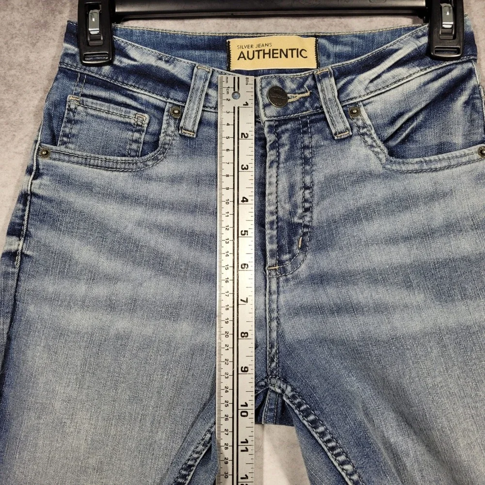 Silver Jeans Authentic Denim Womens‎ 2 Curvy High Slim Straight 25x32 *